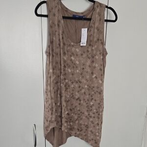 Apt. 9 Tan Geometric Tunic